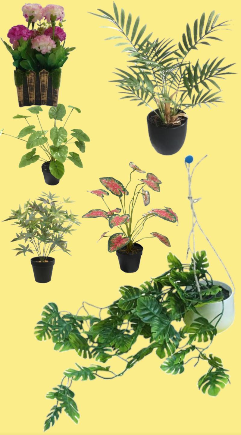 MACETAS + PLANTAS ARTIFICIALES